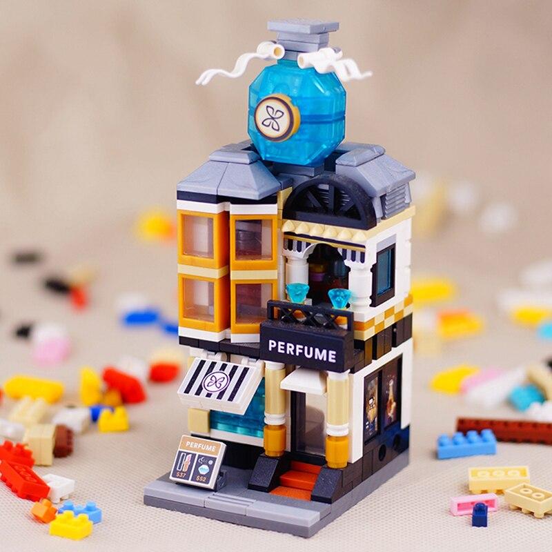 LOZ 1634 городская улица парфюмерный магазин Profumeria архитектура 3D DIY мини-блоки — фото 2