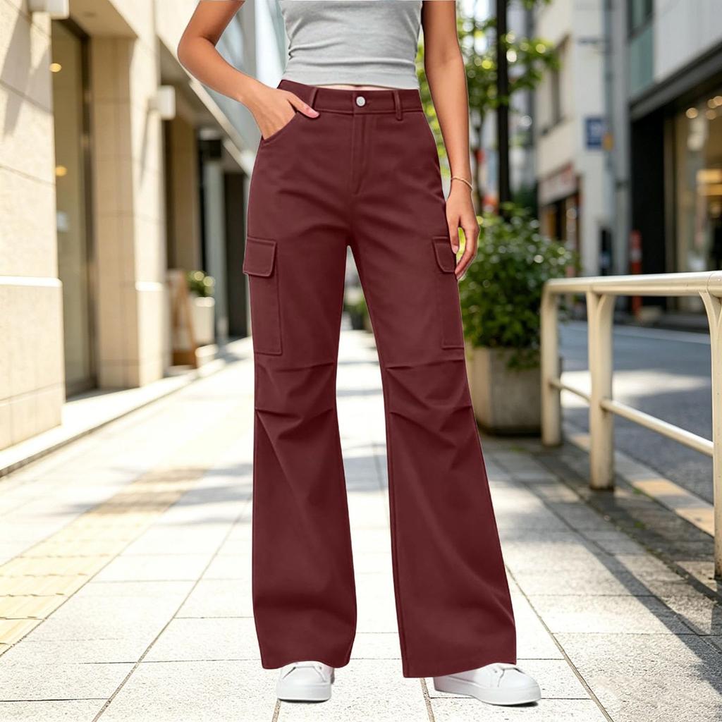 Women's Casual Loose Fit Cargo Pants with Multiple Pockets for Everyday Wear