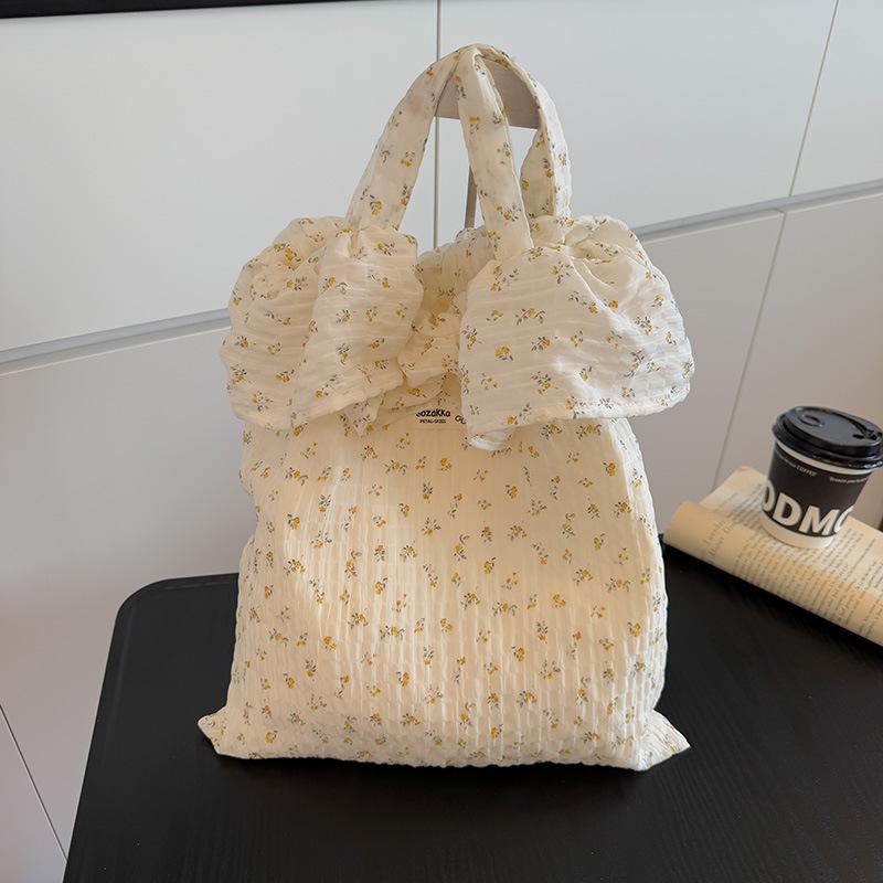 Lotus Leaf Edge Floral Cloth Bag Women's Bag New Trend Tote Bag Large Capacity Bag