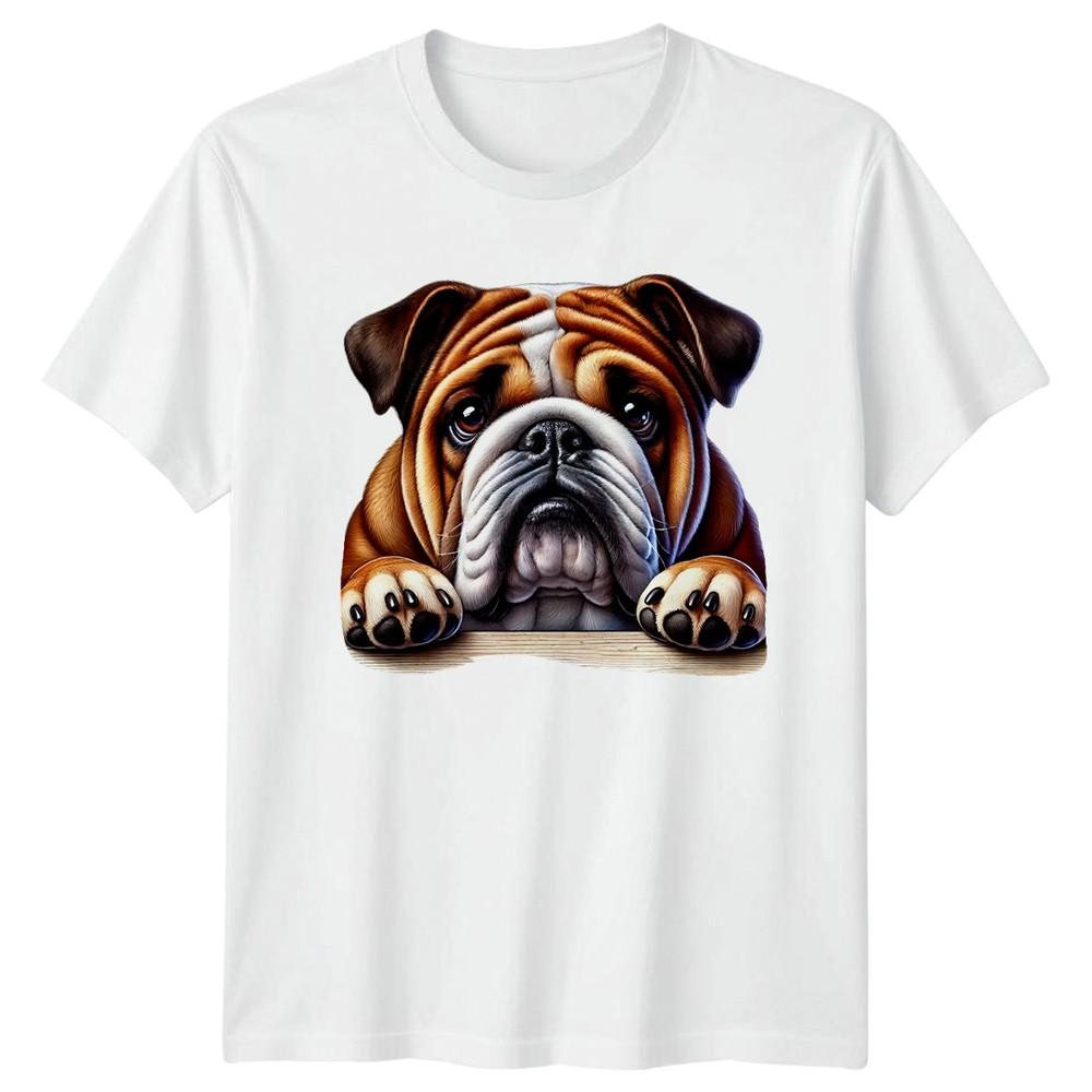 Bulldog Peeking Over Ledge Dog TShirt Bulldog Dog Birthday Gift For Him And Her S