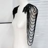 2Pcs Long Tassel Chain Sequin Shoulder Ornaments Glittering Shoulder Wrap  Stage Performances