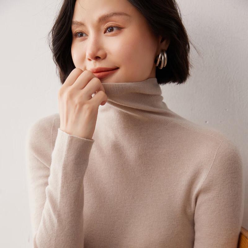 Fanzhen Women's Cashmere Blend Turtleneck Sweater