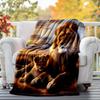 1pc Lion Printing Lightweight Flannel Blanket, Comfortable and Warm Blanket, for Camping Sofa Bed and Couch Office, Gift Blankets in