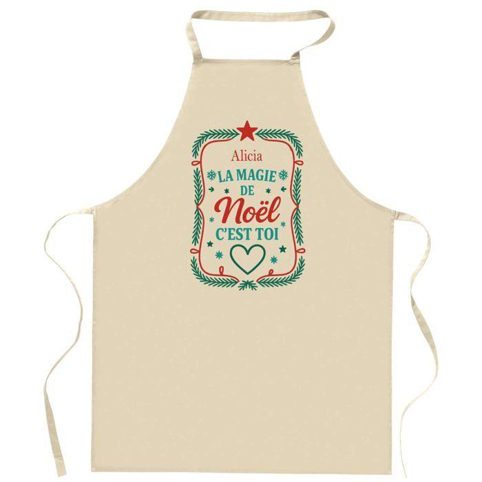 Tablier de cuisine - Alicia - Motif Magie de Noël - Coton résistant - Imprimé en France