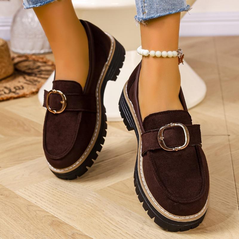 Damen Große Größe Wildleder Slip-On Loafer Freizeitschuhe