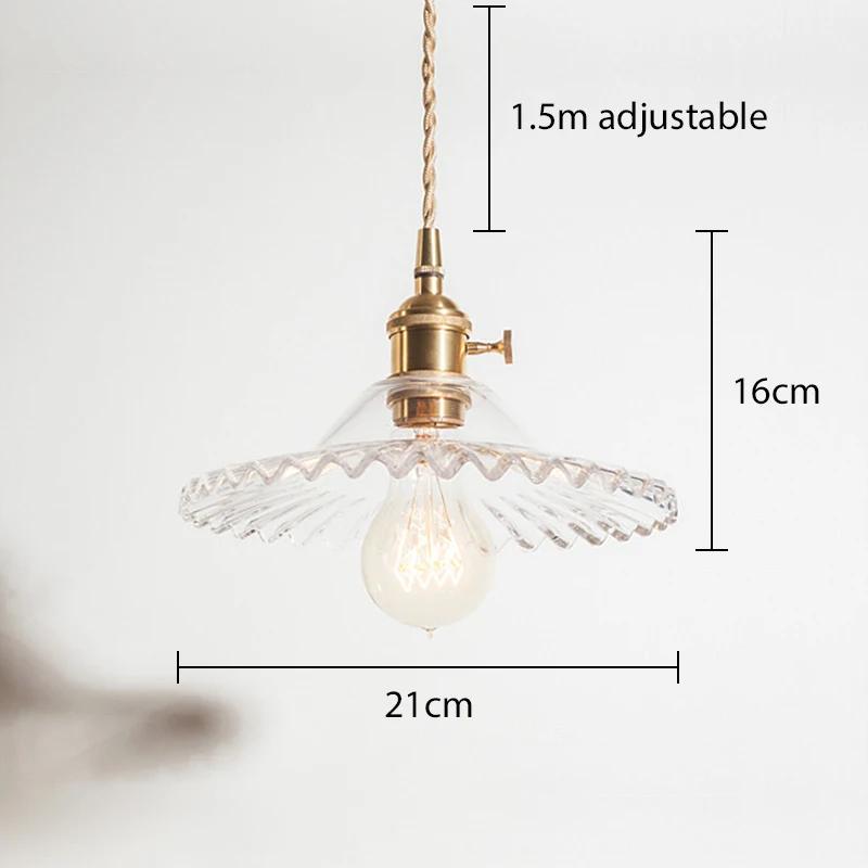 

Стеклянный подвесной светильник, скандинавский подвесной светильник, медный подвесной светильник, латунь, креативный минималистский абажур E27 Эдисона для ресторана прозрачный