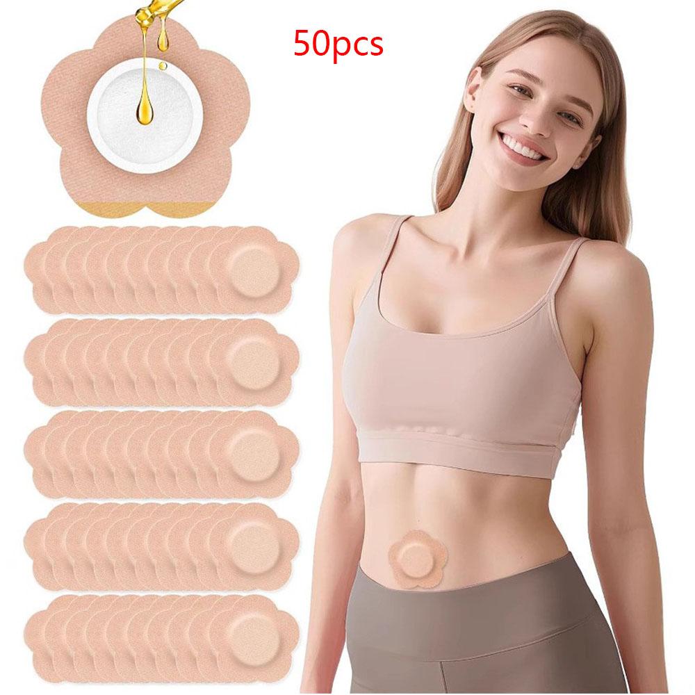 50pcs Disposable Organic Cotton Self-Adhesive Pads