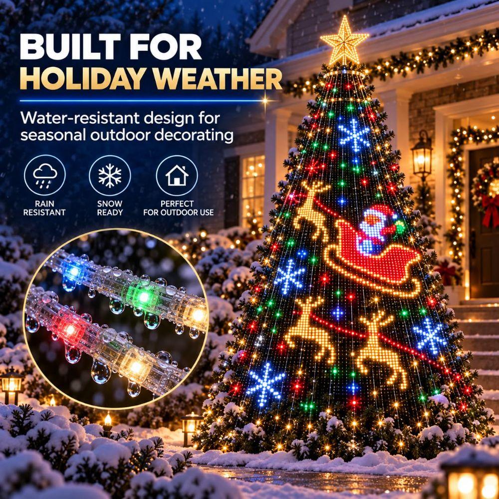 USB Powered Smart Animated Christmas Tree Lights Waterfall Lights Holiday Decor
