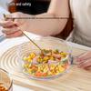 Glass Serving Plate with Handle - Round Salad & Fruit Bowl, Deep Transparent Design
