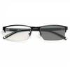 Photochrome Brille Business-Stil Sonnenbrille Metall Halbrahmen Myopiebrille Outdoor Augenschutz Flache Brille