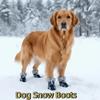4 Pieces/set Anti Slip Dog Snow Boots Wear-Resistant Dog Cotton Shoes  Indoor and Outdoor
