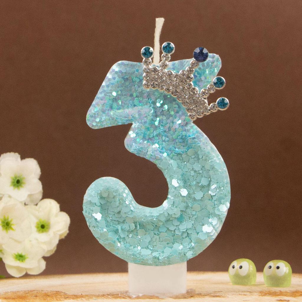 Peacock Blue Number Candles 0-9 for DIY Birthday Cakes – Elegant Design