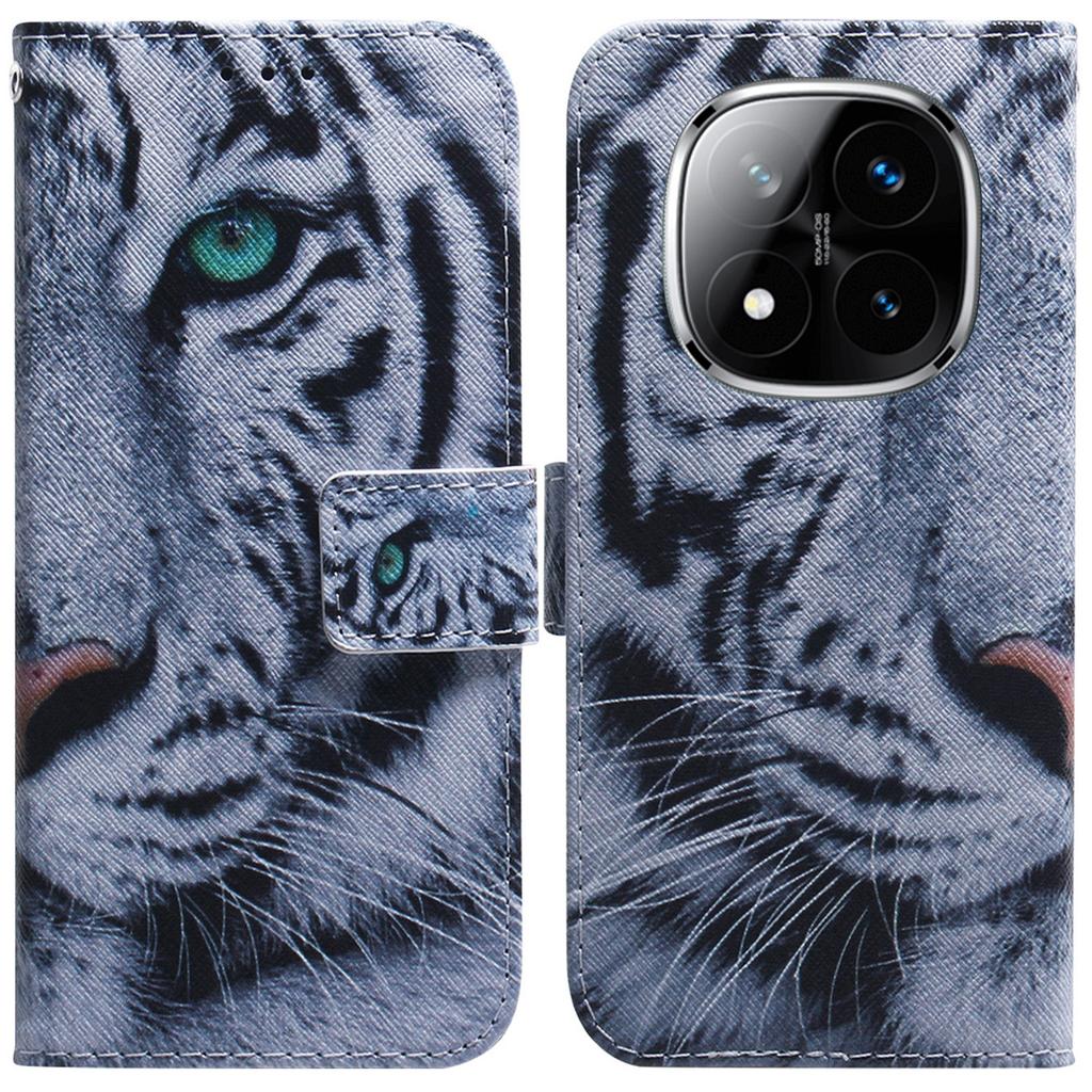 For Xiaomi Redmi Note 14 Pro 5G/Poco X7 5G Wallet Case Pattern Print Leather Phone Cover