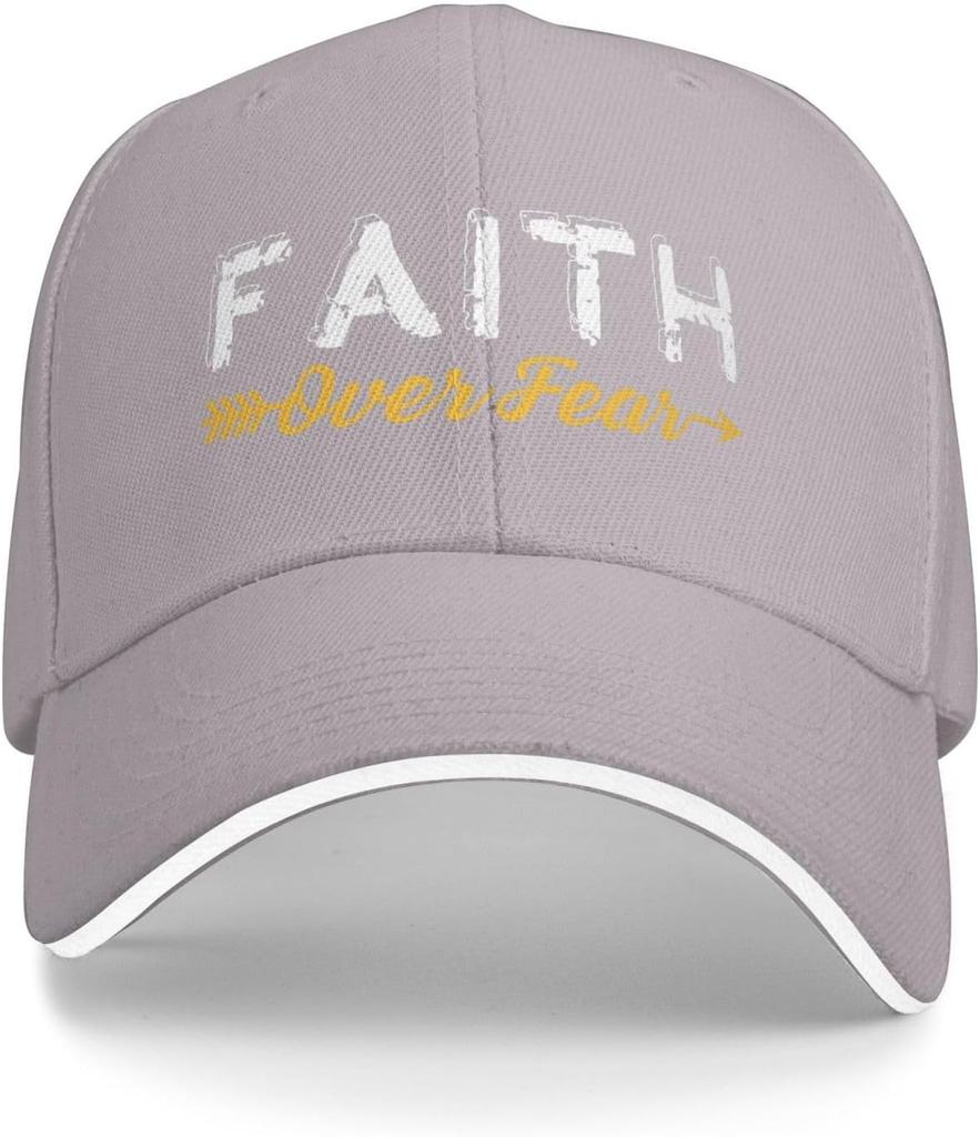 Faith Over Fear Christian Graphic Polyester Trucker Cap Adjustable Unisex Adult Baseball Hat