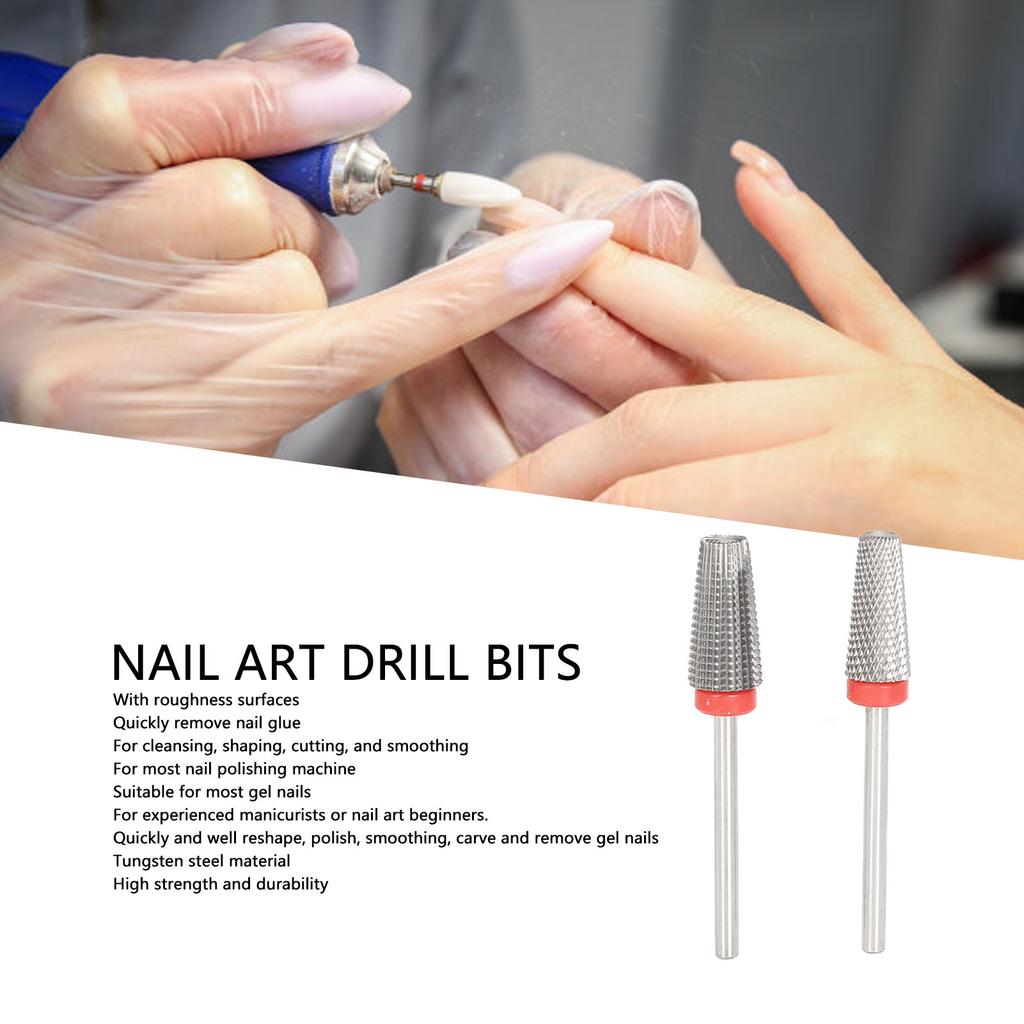 Nail Art Drill Bits Rough Surfaces Remove Nail Glue Nail Polishing Grinding Heads for Salon Use