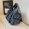 Vintage Denim Bag Women's Lightweight Shoulder Bag Commuter Large Capacity Crossbody Bag