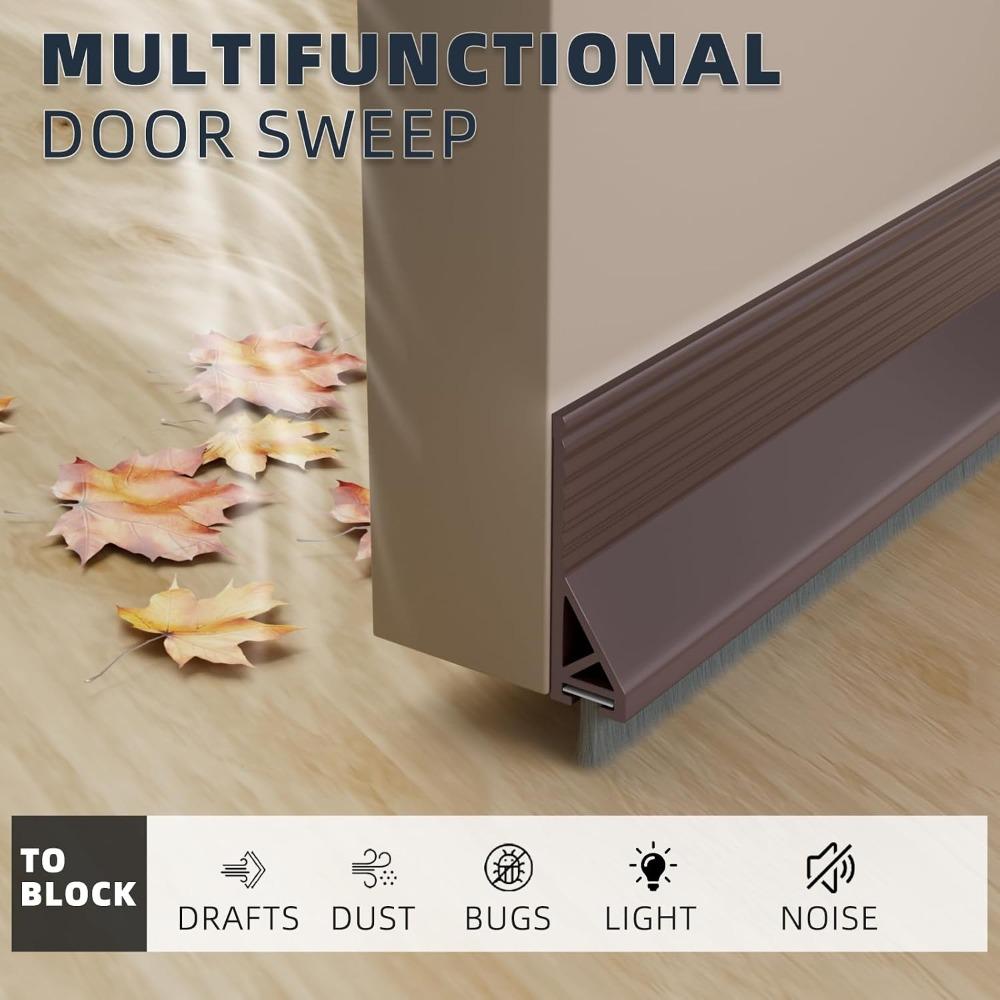 Self Adhesive Door Bottom Seal Strip Brush Strip Design Windproof Dustproof Soundproof Insect Proof Seal Strip Home Door Seal