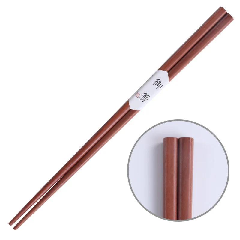 1 Pair Hefengmu Chopsticks Wound Beech Ponted Chopsticks, Anti-roll Red Sandalwood, Wooden Bamboo Chopsticks, Japanese Style