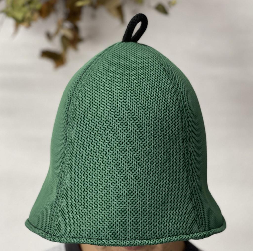 Hard Vihta Green Green Stitching Double Next Generation 3-Layer Polyester Mesh Material Extra Large Sauna Hat Reversible Original Product Unisex Roomy