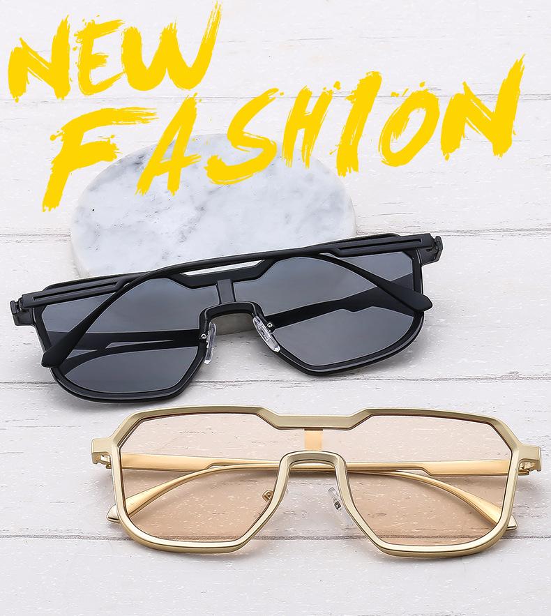 Punk Style One-piece Sunglasses For Men And Women Large Frame Polygonal Trendy Fashion Sunglasses
