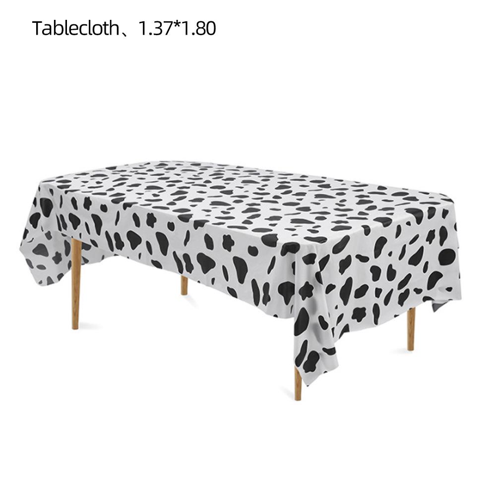 Cow Print Party Tableware Set: Plates, Napkins, Tablecloth for Farm Animal Baby Shower