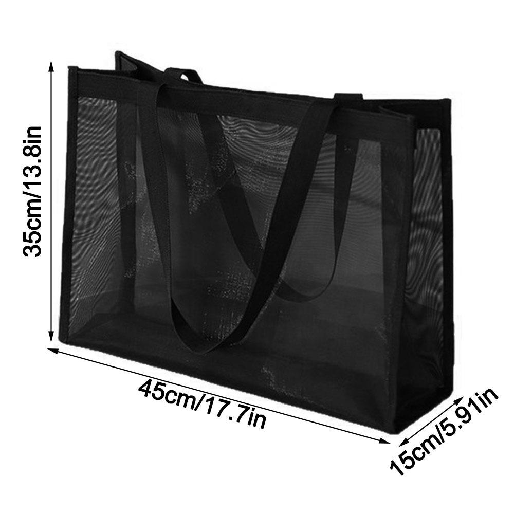 New Mesh Shoulder Bag Large Capacity Hollow Makeup Storage Bag Multifunctional Transparent Beach Bags Women