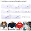 9 Stück T-Shirt Ausrichtungswerkzeug DIY V-Ausschnitt Lineal PVC Hemd Maßband für Erwachsene Jugendliche Kleinkinder Säuglinge