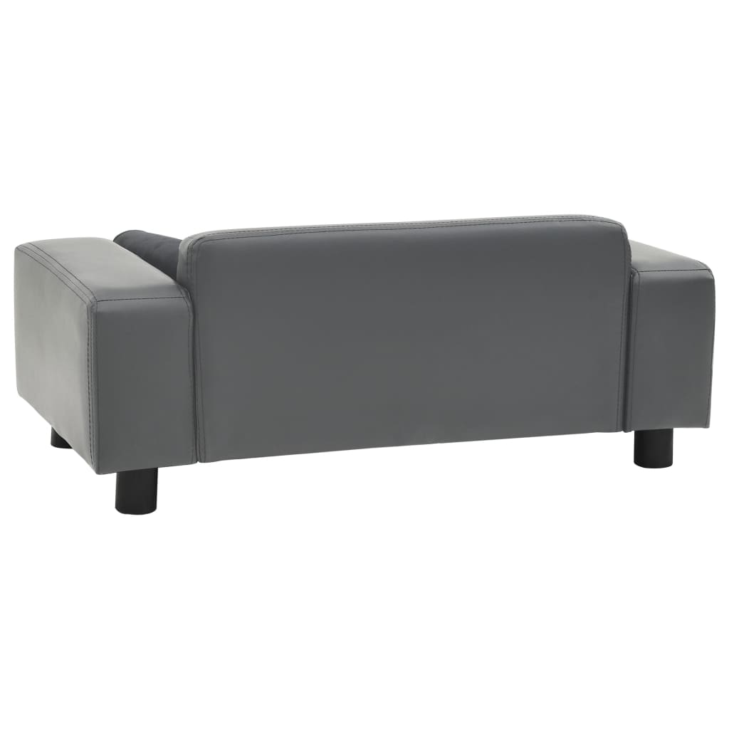 Pet Sofa Gray 81x43x31 cm Plush and Faux Leather