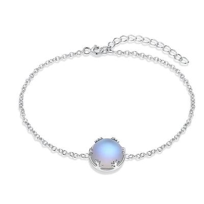 Moonstone Chain Bracelet -925 Sterling Silver