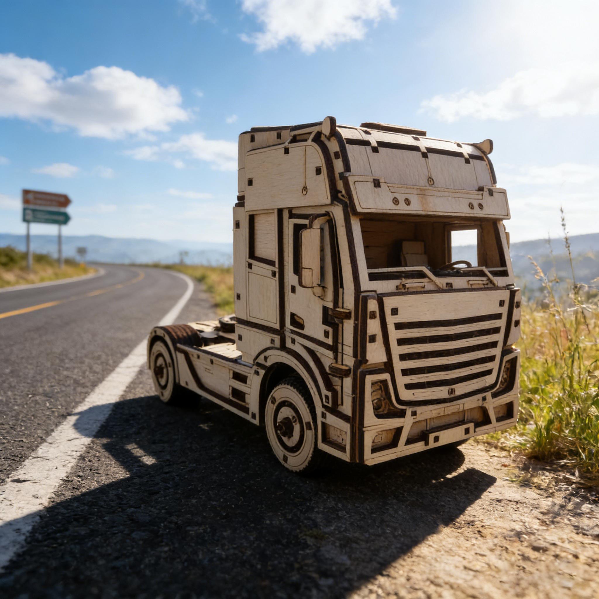 

3D European Truck Wooden Puzzle DIY Model Package Handcrafted Present Home Decor Birthday/Valentine s Day Present белый