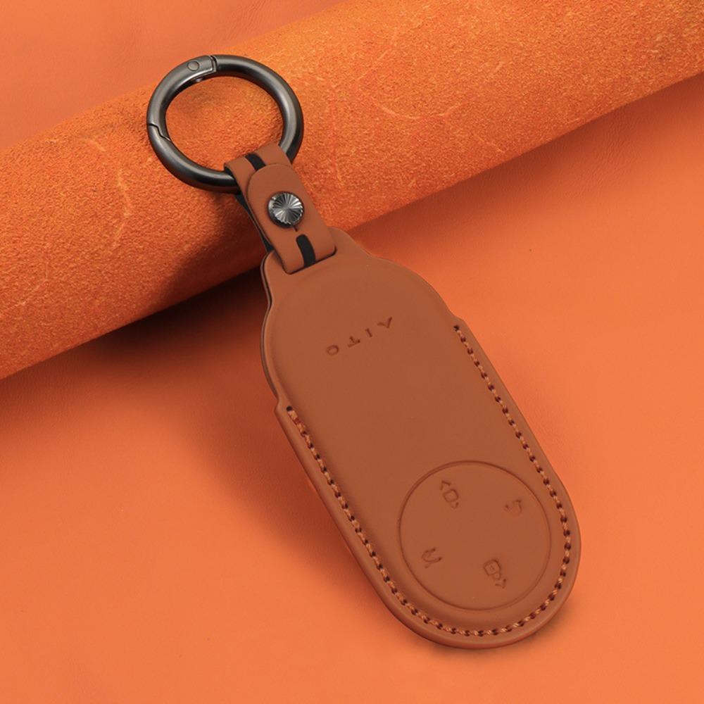 

For Huawei AITO M9 Key Case Top Grain Leather Key Cover for Men 2024 M5 M7 Premium Key Holder