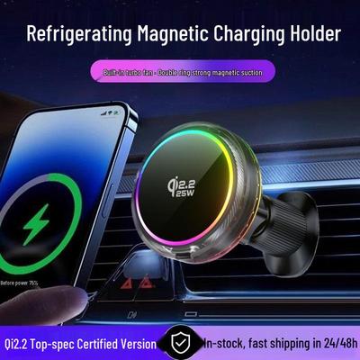 2025 Neues Modell Qi 2.2 Kabelloses Autoladegerät und Handyhalter für Apple 17 - Schnelles Laden mit Navigationsunterstützung.