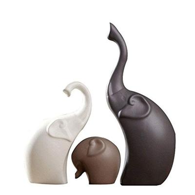 Splash Abstract Art Lucky Elephant Set Decorative Figurines | Ceramic Handcrafted Sculptures (Multicolor)