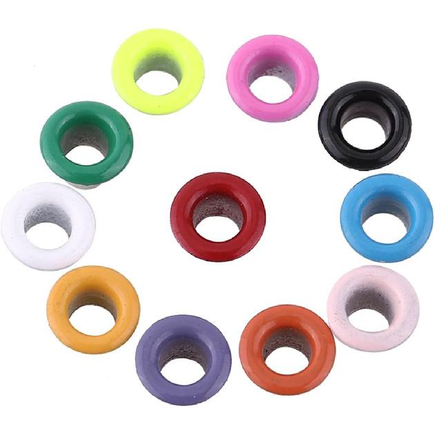 500Pcs Mixed Colors 3Mm Round, Eyelets Crop A Dile Eyelets Shape Metal Eyelets Scrapbooking Card Making Craft Leather Hot