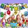 Conjunto de Decoração de Festa de Aniversário Super Mario Bandeirolas Temáticas de Desenho Animado e Toppers de Bolo