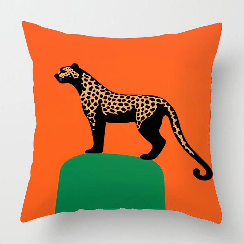 

Геометрический чехол для подушки с принтом животных - Напечатанный, машинная стирка, наволочка для современной домашней и диванной декорации 18x18Inch