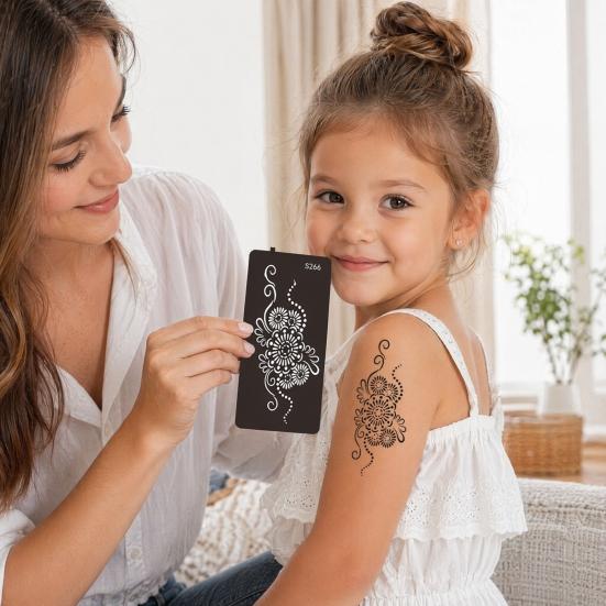 Yousheng Reusable Indian Henna Tattoo Stencils, Mehndi Hand Painting Templates, DIY Flower Pattern for Body Art, Festival Makeup
