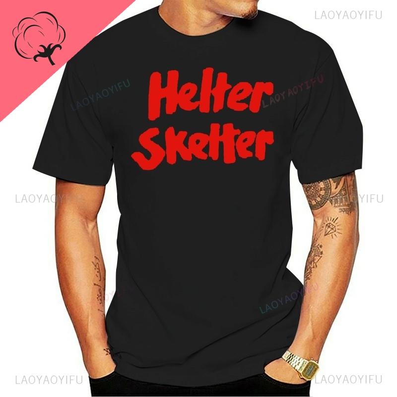 Helter Skelter Charles Manson Bianco Nero Unisex Manica Corta Streetwear Unico Casual Traspirante Harajuku Maglietta in Cotone
