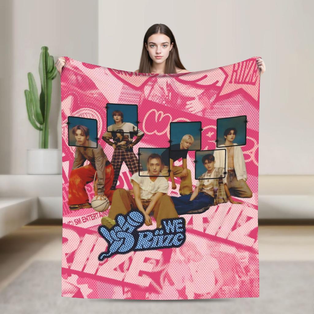 Soft Warm Blanket Travel Office RIIZING SOHEE Riize KPOP Throw Blanket  Flannel Bedspread For Outdoor Fashion Sofa Bed Cover