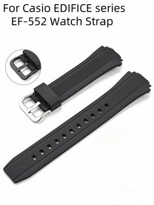 Harz TPU Uhrenarmband für Casio EDIFICE Serie 5119 EF-552 Sport Wasserdicht Schweißfest Silikon 19mm Uhrenband Herren Armband