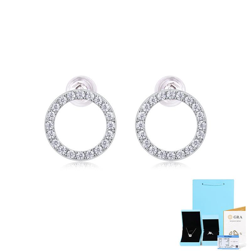 

Серьги Discovery Silver S925, круглые серьги из муассанита, украшения для ушей