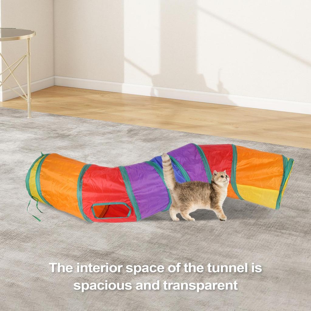 Cat Tunnels Small Cat Tunnel Foldable Tube Playground For Rabbit Dogs Bunny Small Animal Indoor Outdoor Home Activity
