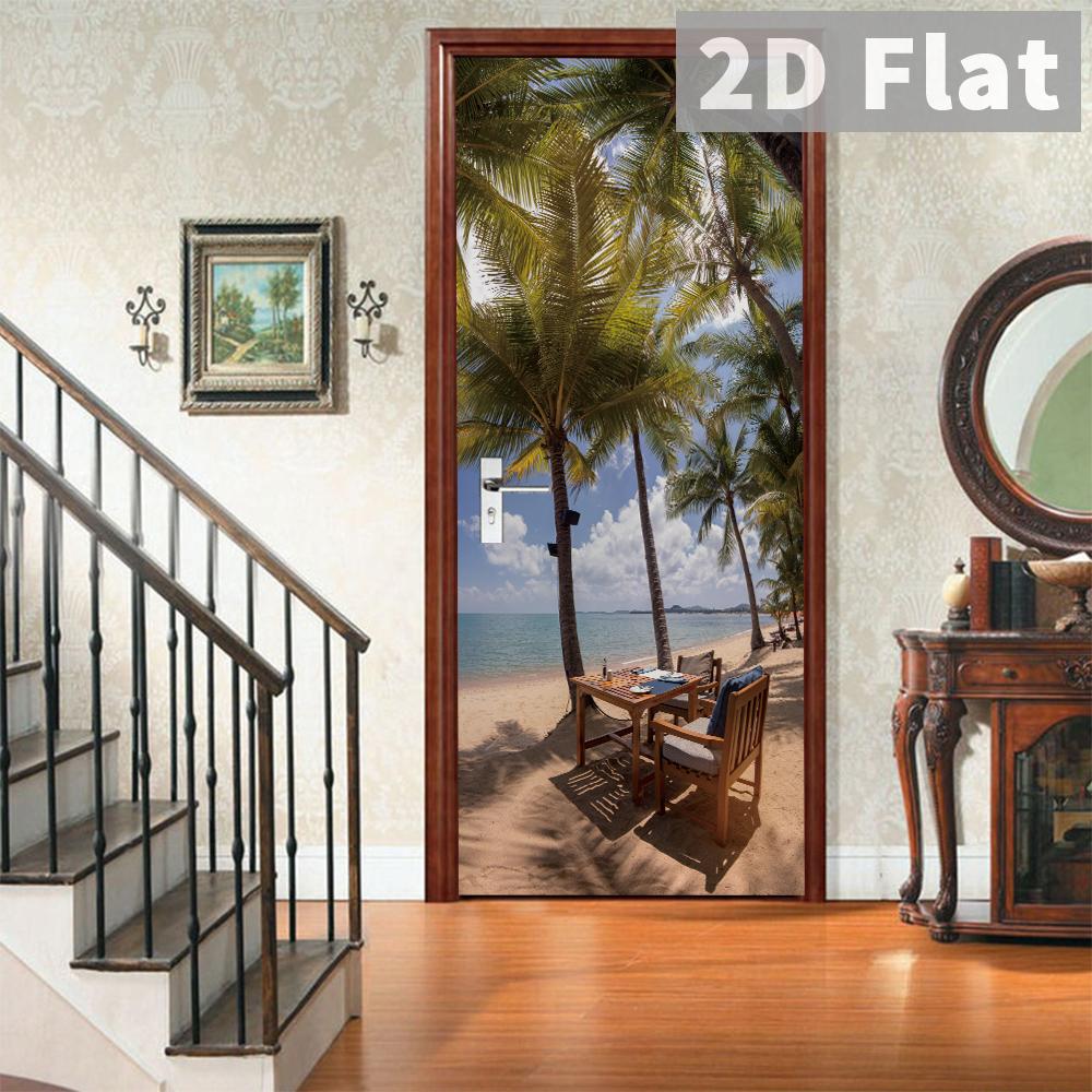 76Style 77/90cm Self-Adhesive Door Stickers Removable Wall Sticker Scenery Wallpaper Stone Stair Murals for Doors Modern Home Decor