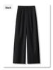 Women's 2025 Gray High-Waisted Wide-Leg Dress Pants - Spring/Autumn Casual and Drapey
