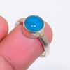 Natural Blue Chalcedony Gemstone 925 Sterling Silver Jewelry Ring Size 6.5 ZS-1868