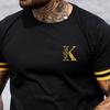 O-Neck Short Sleeve Thin Men T-shirt Summer Letter K Print Sport Tee Shirt Streetwear