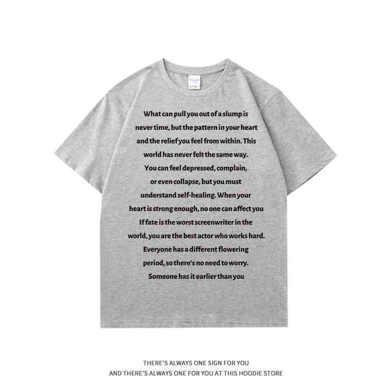 Letter printing casual style short-sleeved t-shirt women's summer new trendy brand loose and versatile inner half-sleeved top
