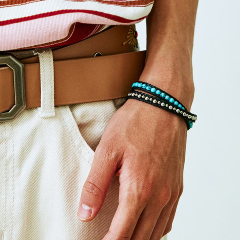KND Double Wrap Turquoise Beads Bracelet