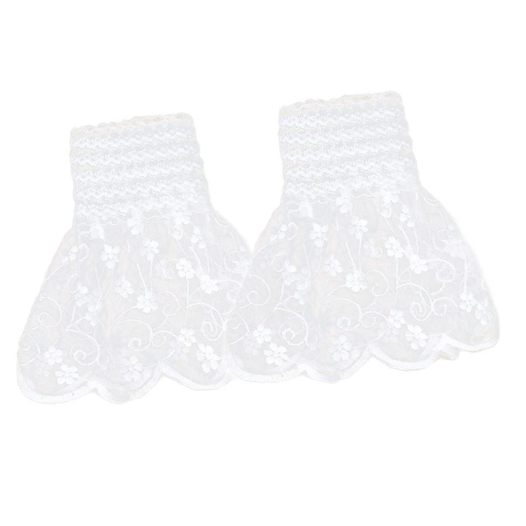 Embroidery Lace Flower Arm Sleeves Comfortable Elastic Armwear Wrist Cuffs Sleeves for Women Casual and Formal Occasion
