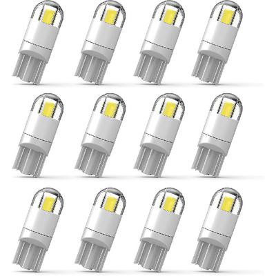 194 Led Car Bulb 3030 Chipset 2SMD T10 194 168 W5W Led Wedge Light Bulb 1.5W 12V License Plate Courtesy Step Map Lights Trunk Lamp Clearance Lights